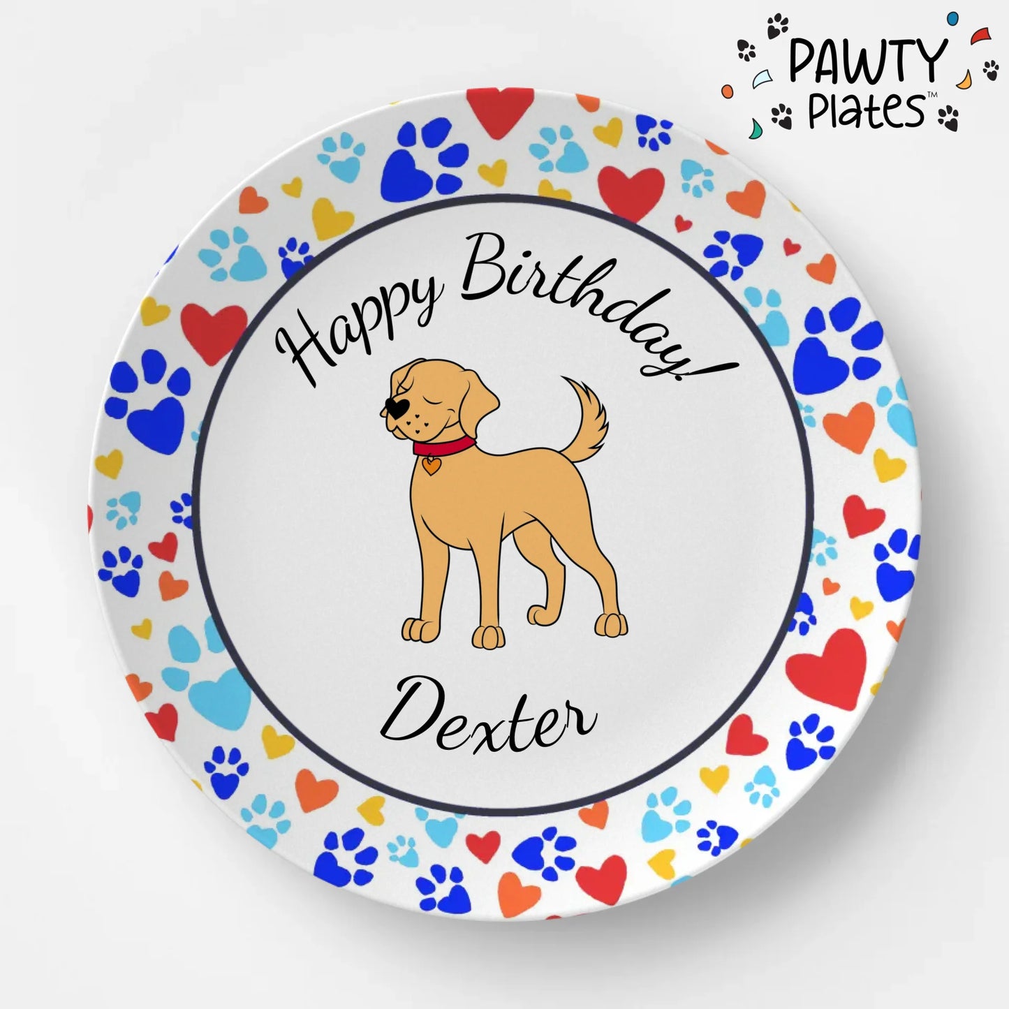 Paw Prints Pawty Plate™ - Golden Retriever - Pawty Plates