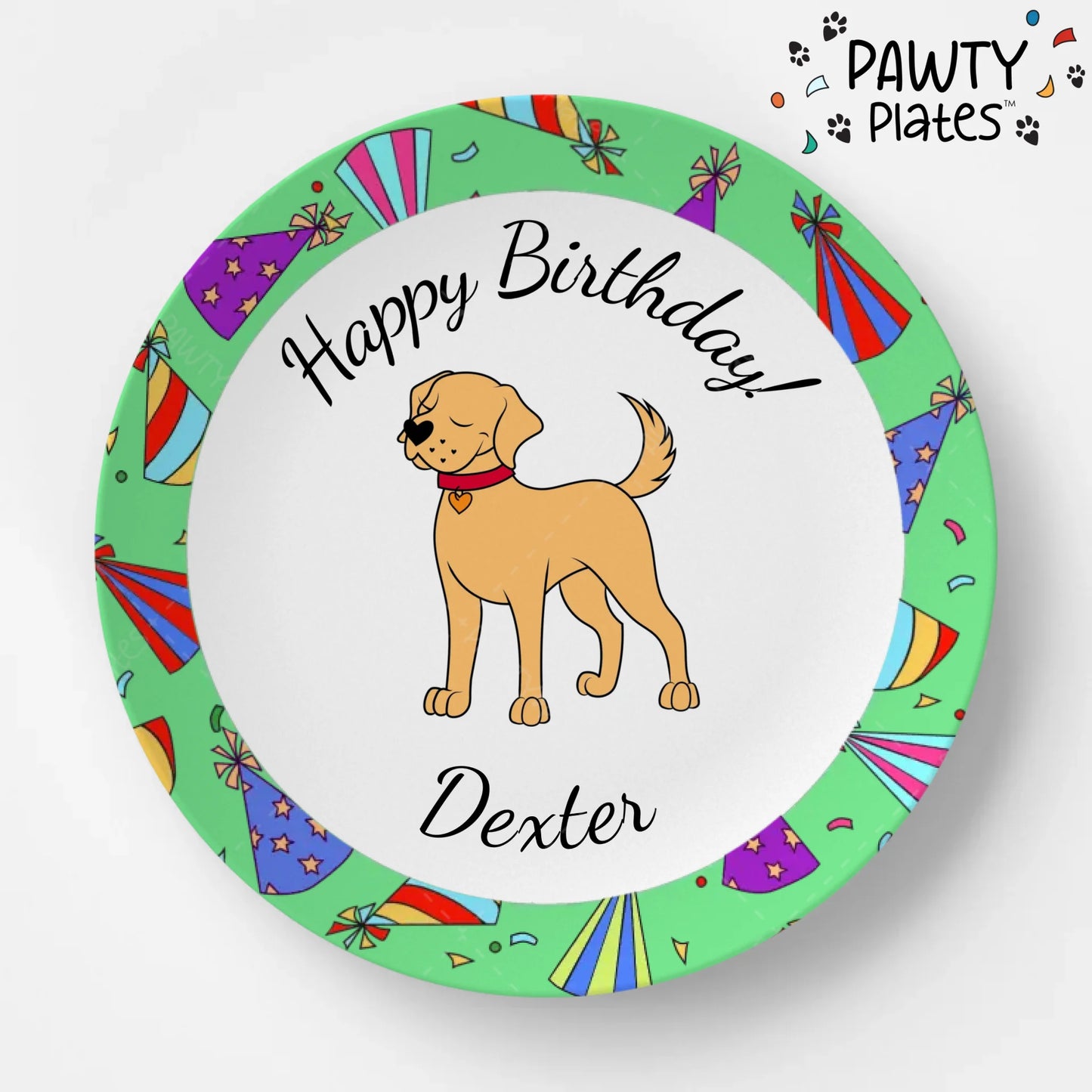 Pawty Hats Pawty Plate™ Golden Retriever - Pawty Plates