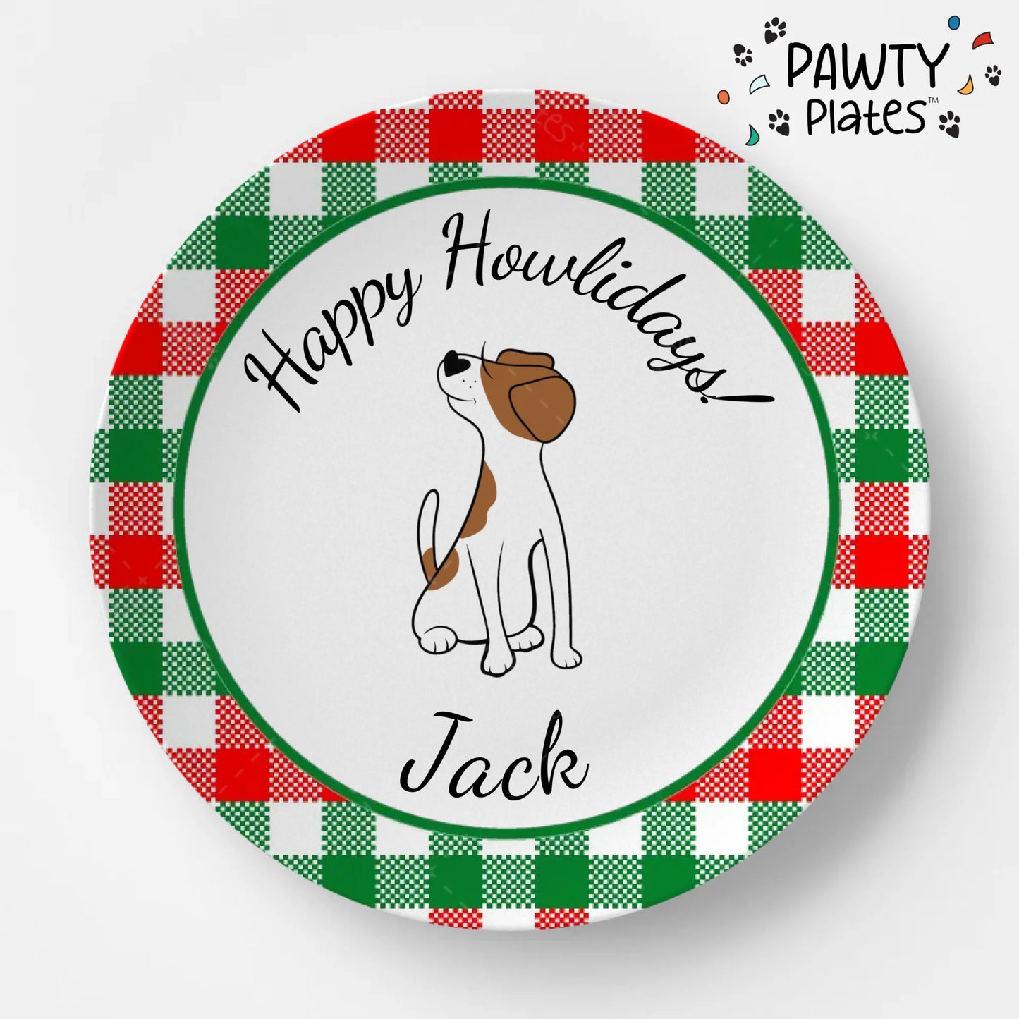 Personalized Holiday- Pawty Plate™ All Breeds - Pawty Plates