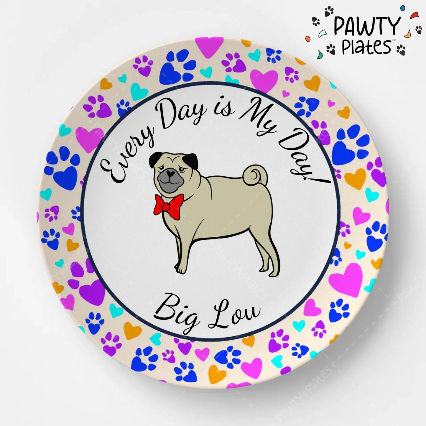 Paw Prints Pawty Plate™ - Pug - Pawty Plates
