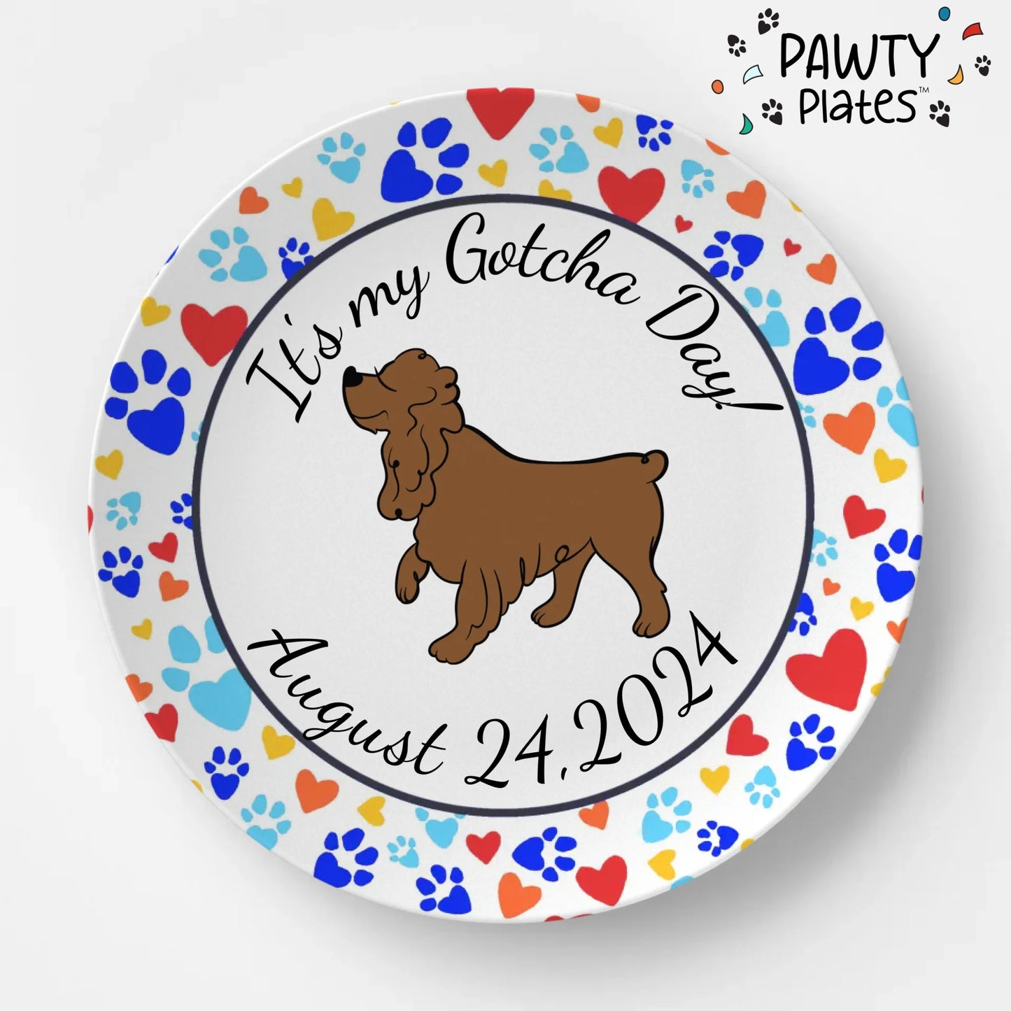 Paw Prints Pawty Plate™ - Cocker Spaniel - Pawty Plates