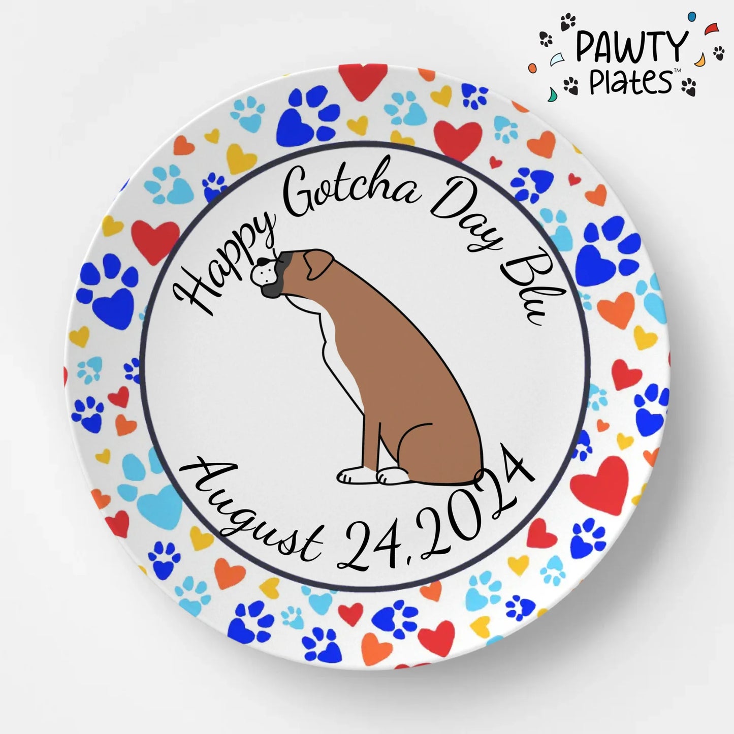 Paw Prints Pawty Plate™ -Boxer - Pawty Plates