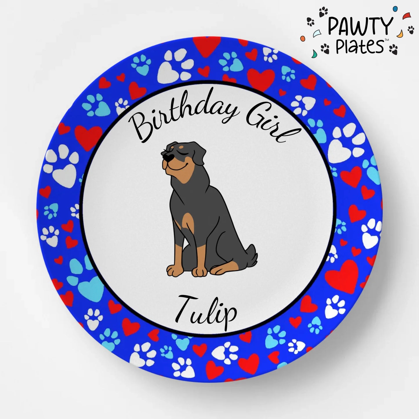 Rottweiler Paw Prints Pawty Plate™ - Pawty Plates