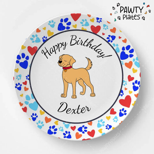 Paw Prints Pawty Plate™ - Golden Retriever copy - Pawty Plates